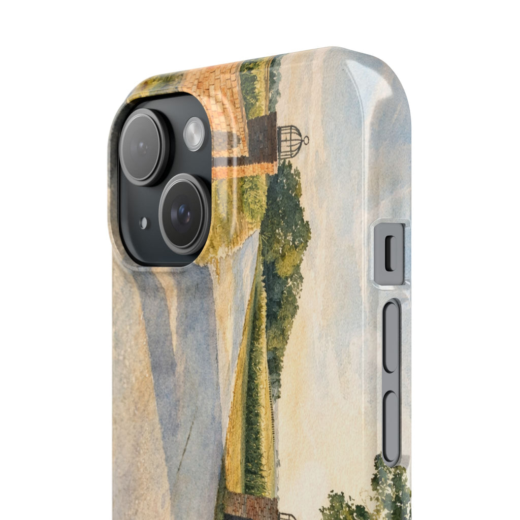 Slim Phone Case — Vintage Farm Landscape Design with 'The Cage Farm' Logo