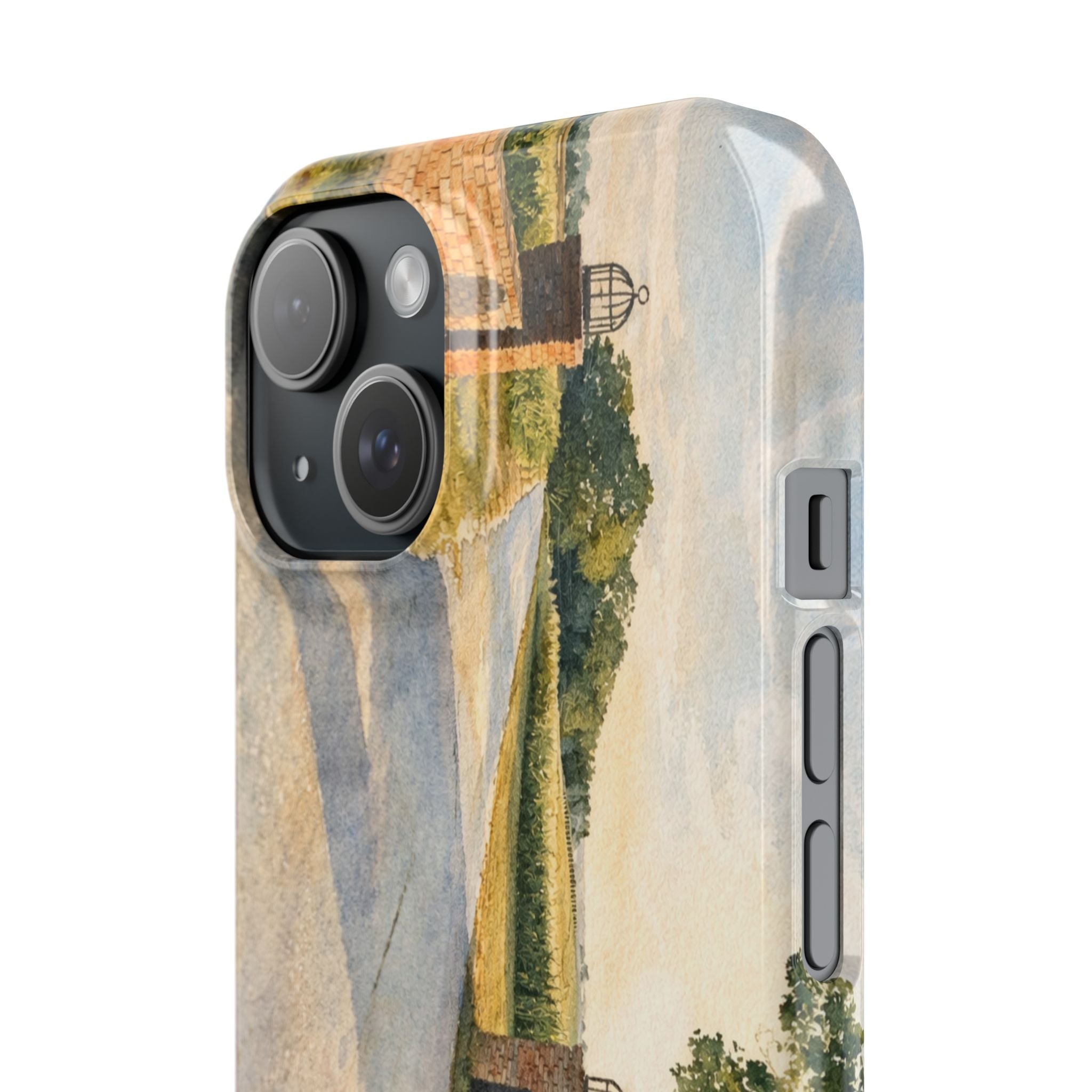 Slim Phone Case — Vintage Farm Landscape Design with 'The Cage Farm' Logo