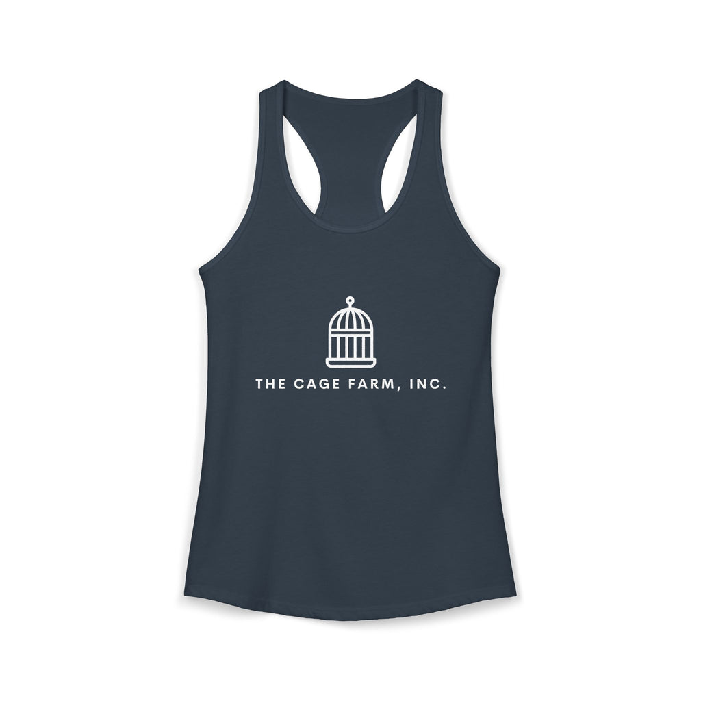 Women's Racerback Tank | White Simple Logo