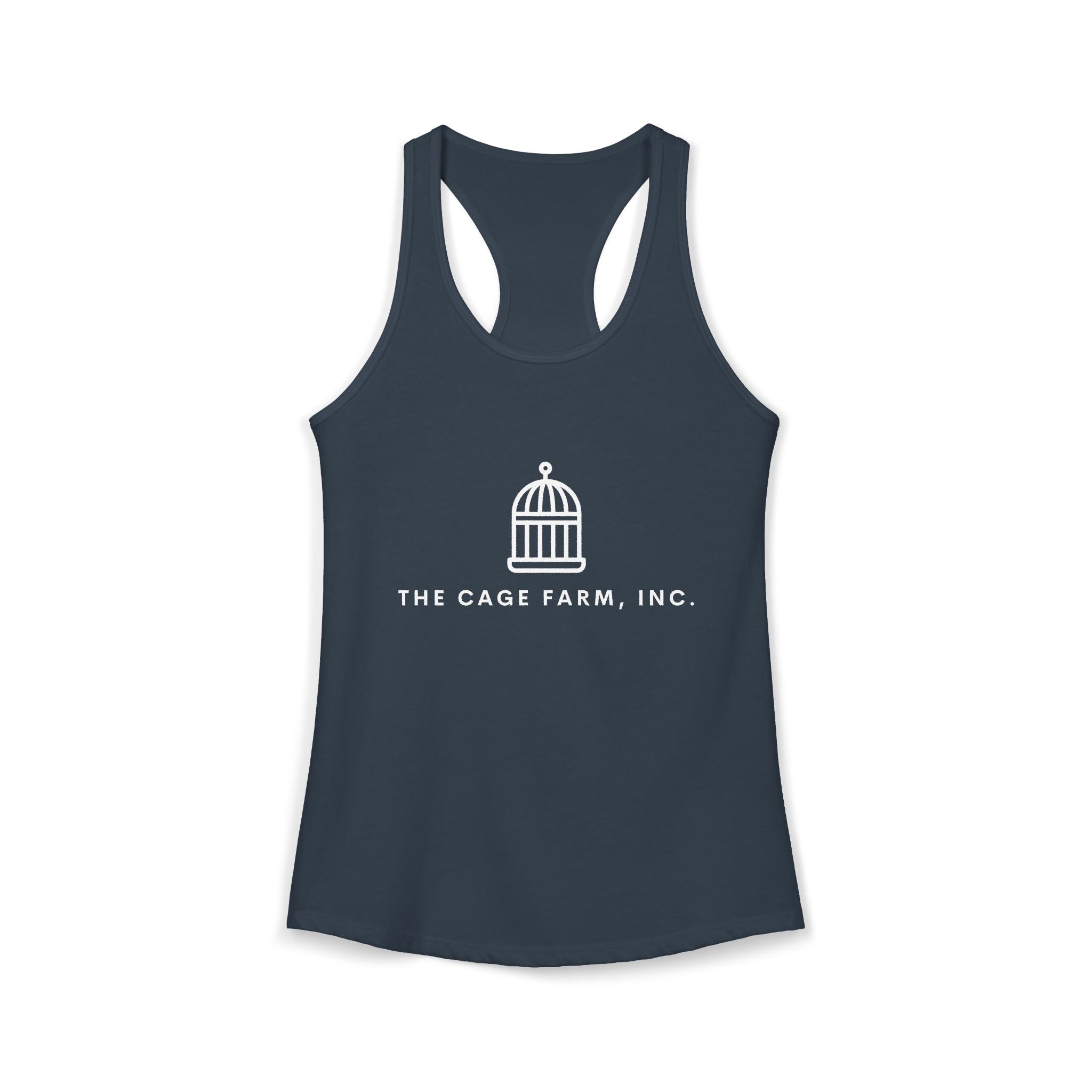 Women's Racerback Tank | White Simple Logo