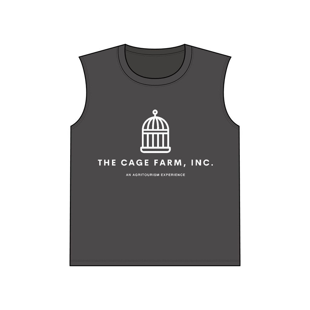 Performance Sleeveless Tee | White Simple Logo