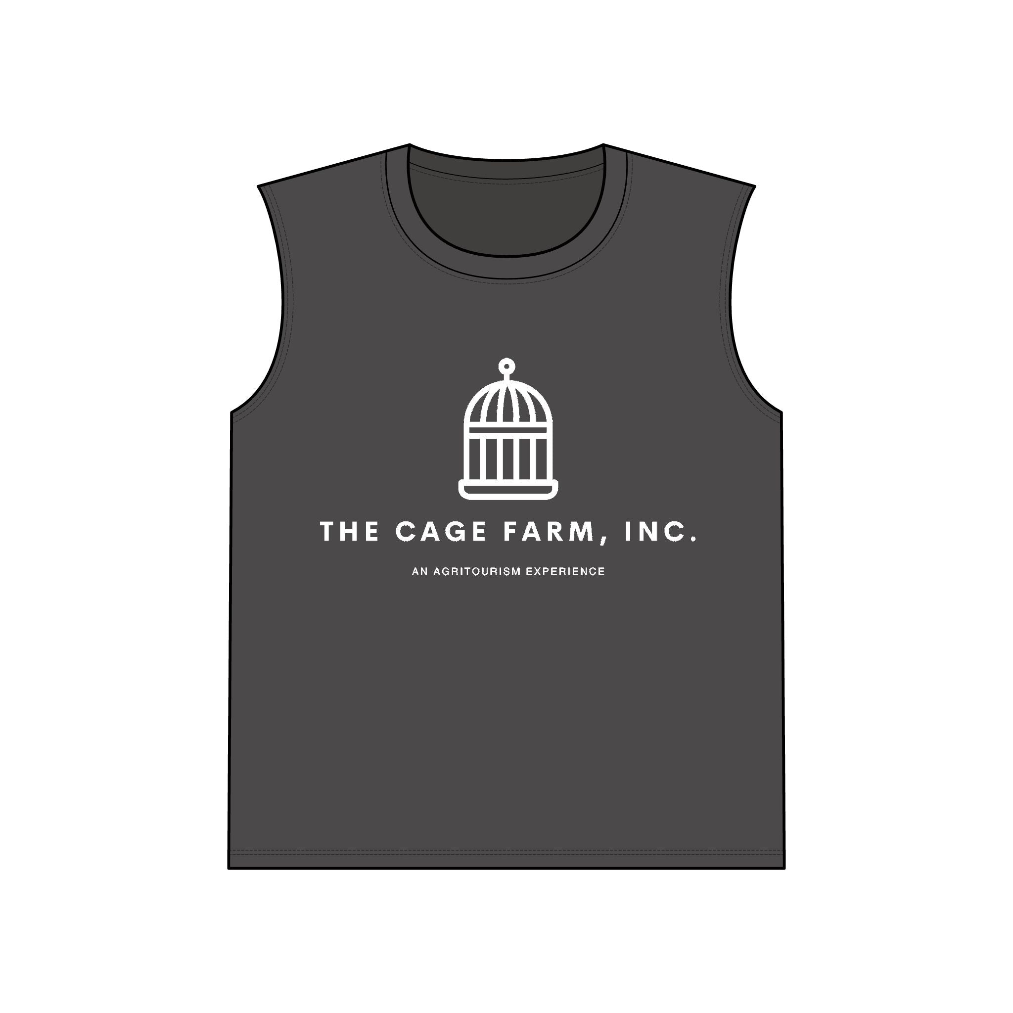 Performance Sleeveless Tee | White Simple Logo