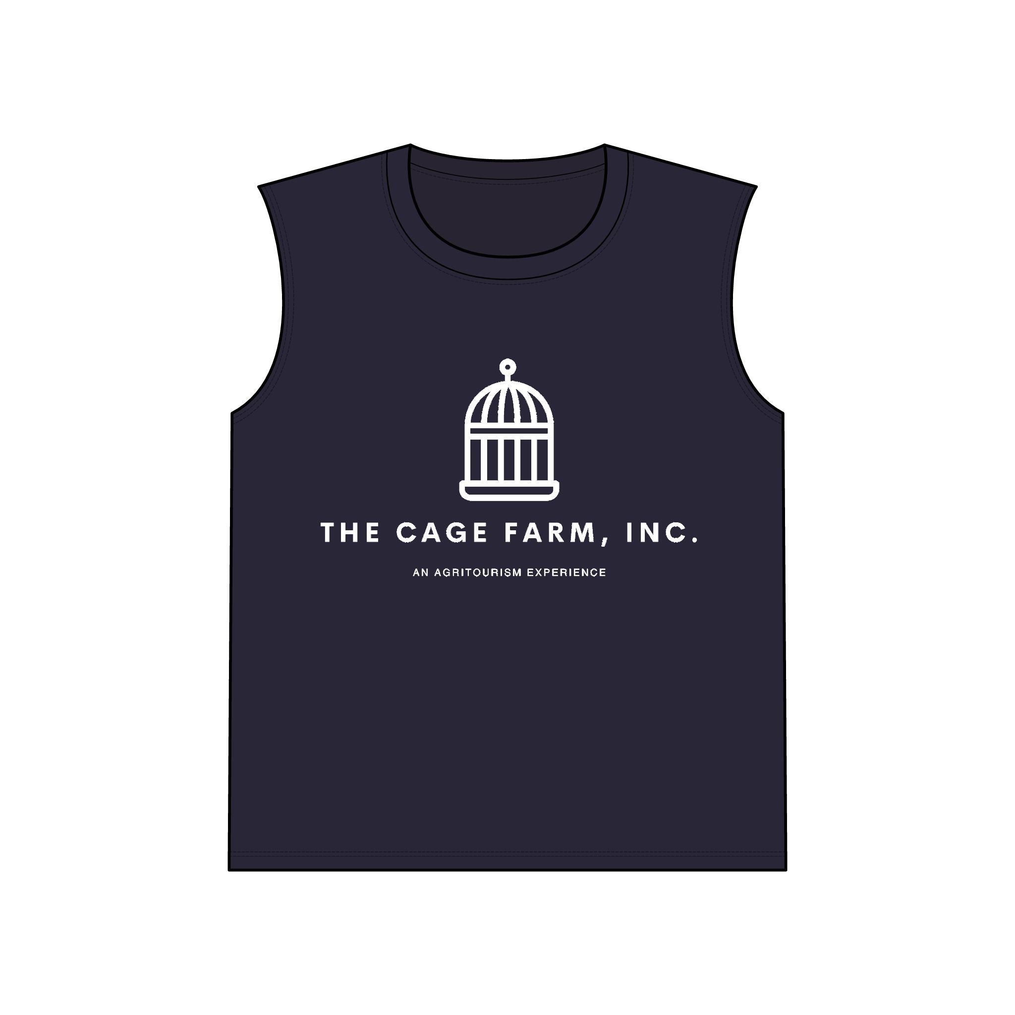 Performance Sleeveless Tee | White Simple Logo