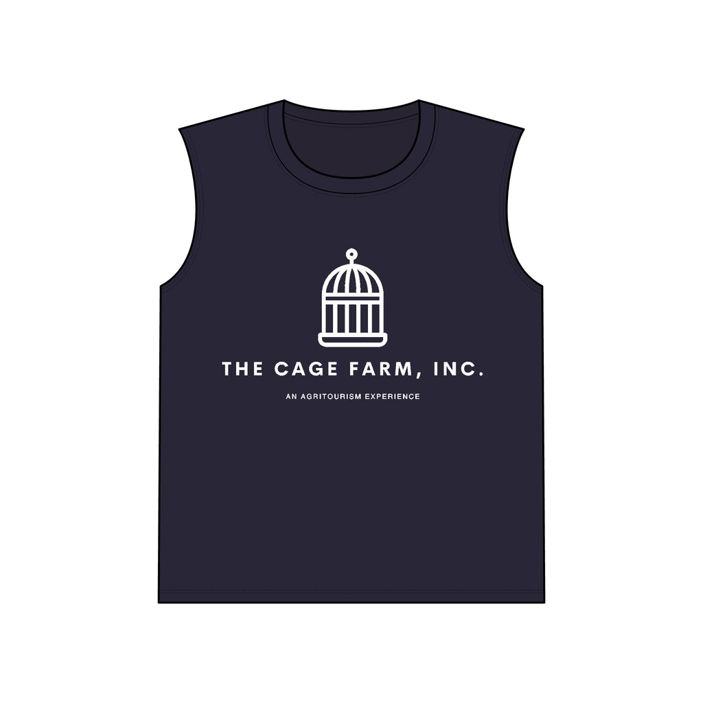 Performance Sleeveless Tee | White Simple Logo