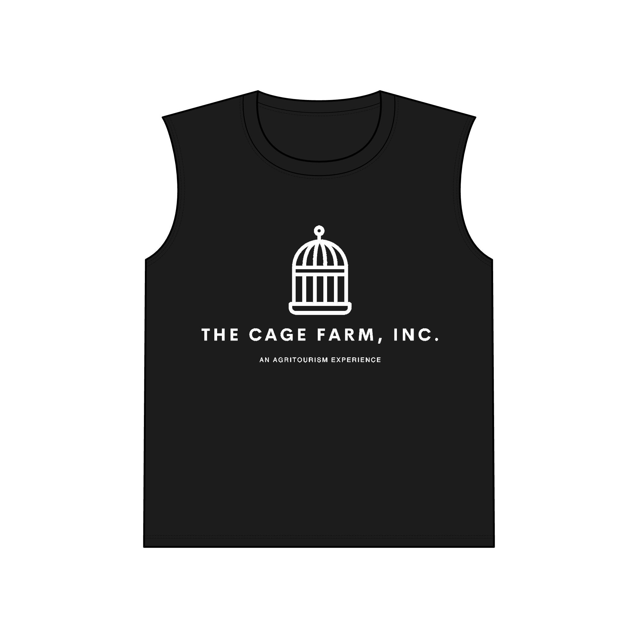 Performance Sleeveless Tee | White Simple Logo