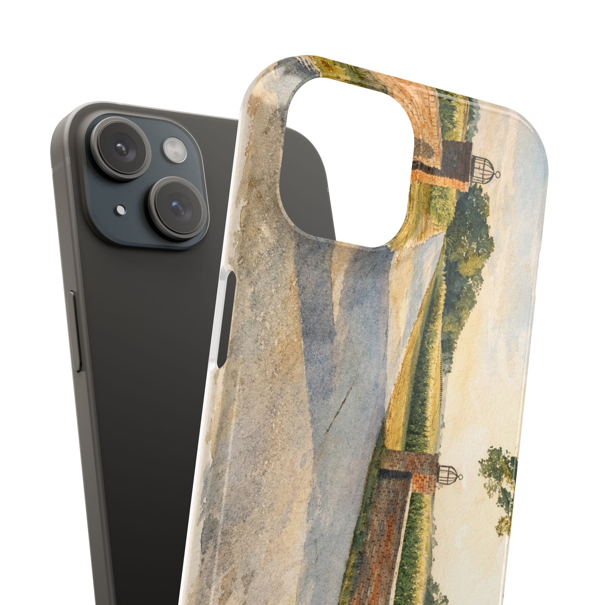 Slim Phone Case — Vintage Farm Landscape Design with 'The Cage Farm' Logo