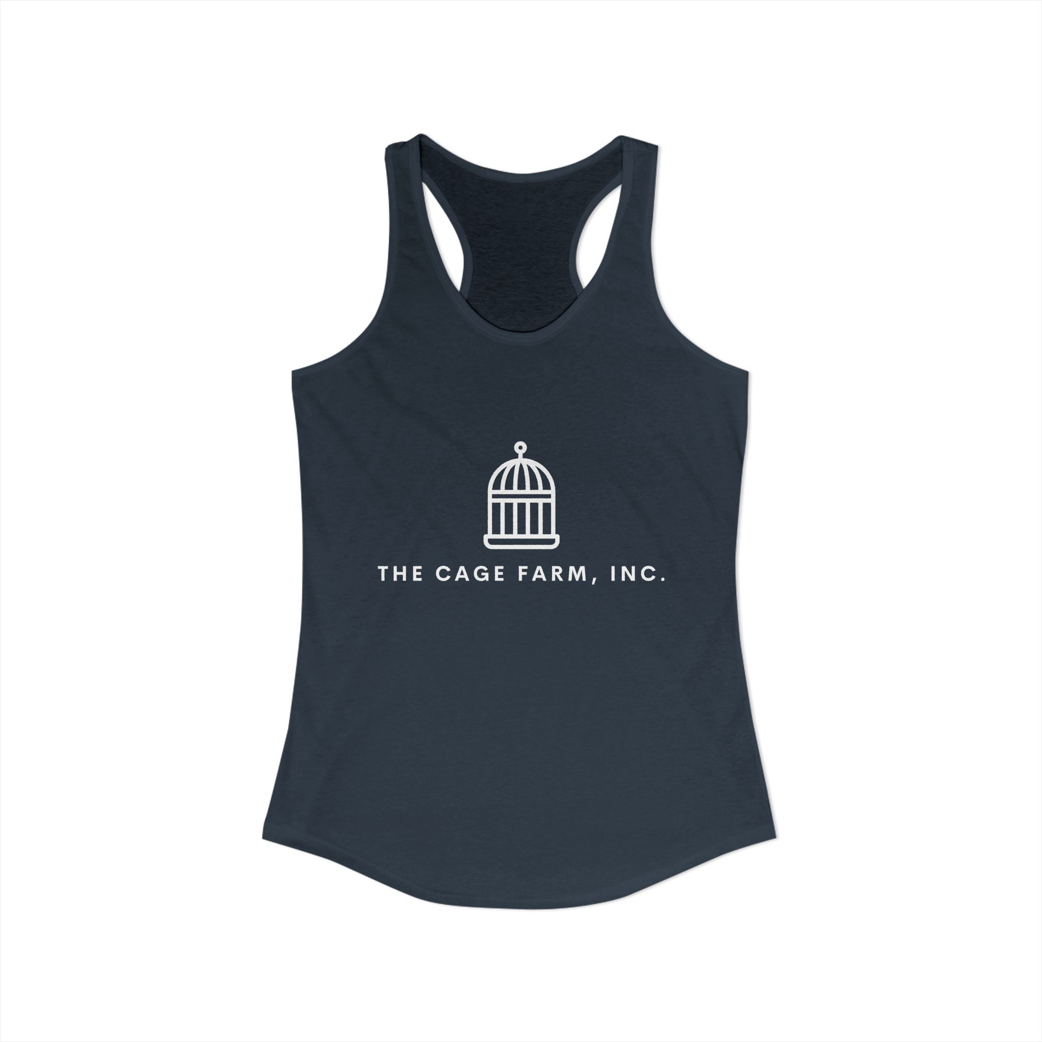 Women's Racerback Tank | White Simple Logo