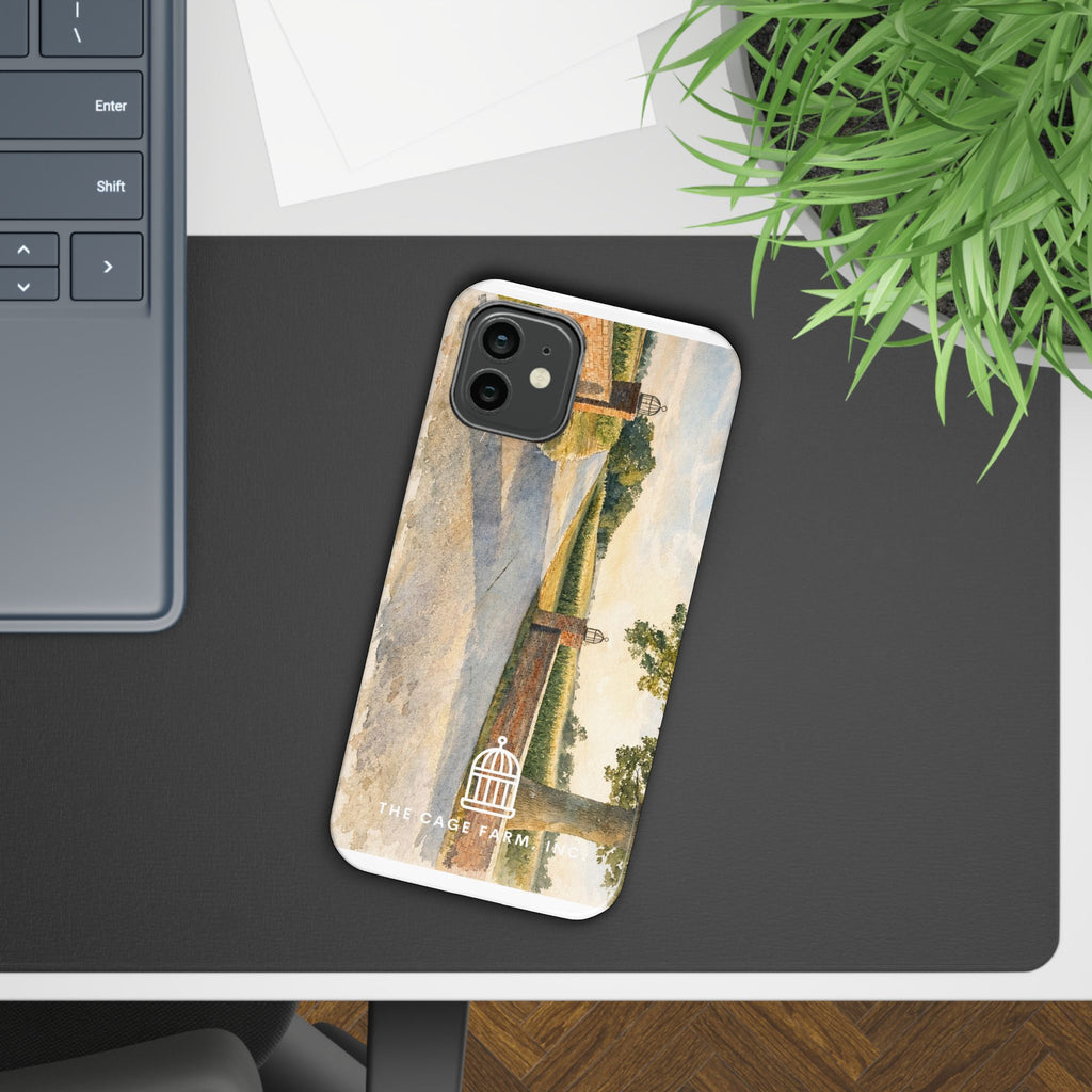 Slim Phone Case — Vintage Farm Landscape Design with 'The Cage Farm' Logo