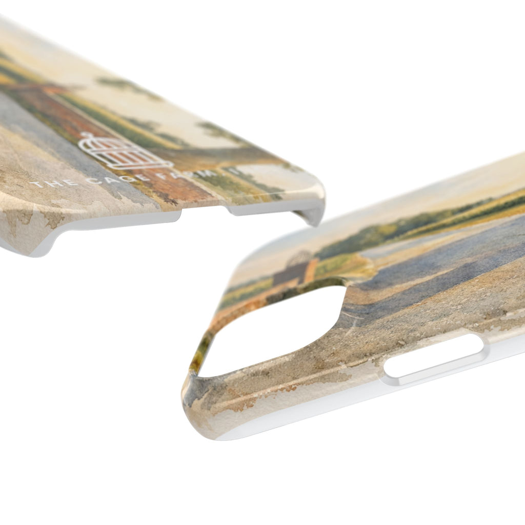 Slim Phone Case — Vintage Farm Landscape Design with 'The Cage Farm' Logo