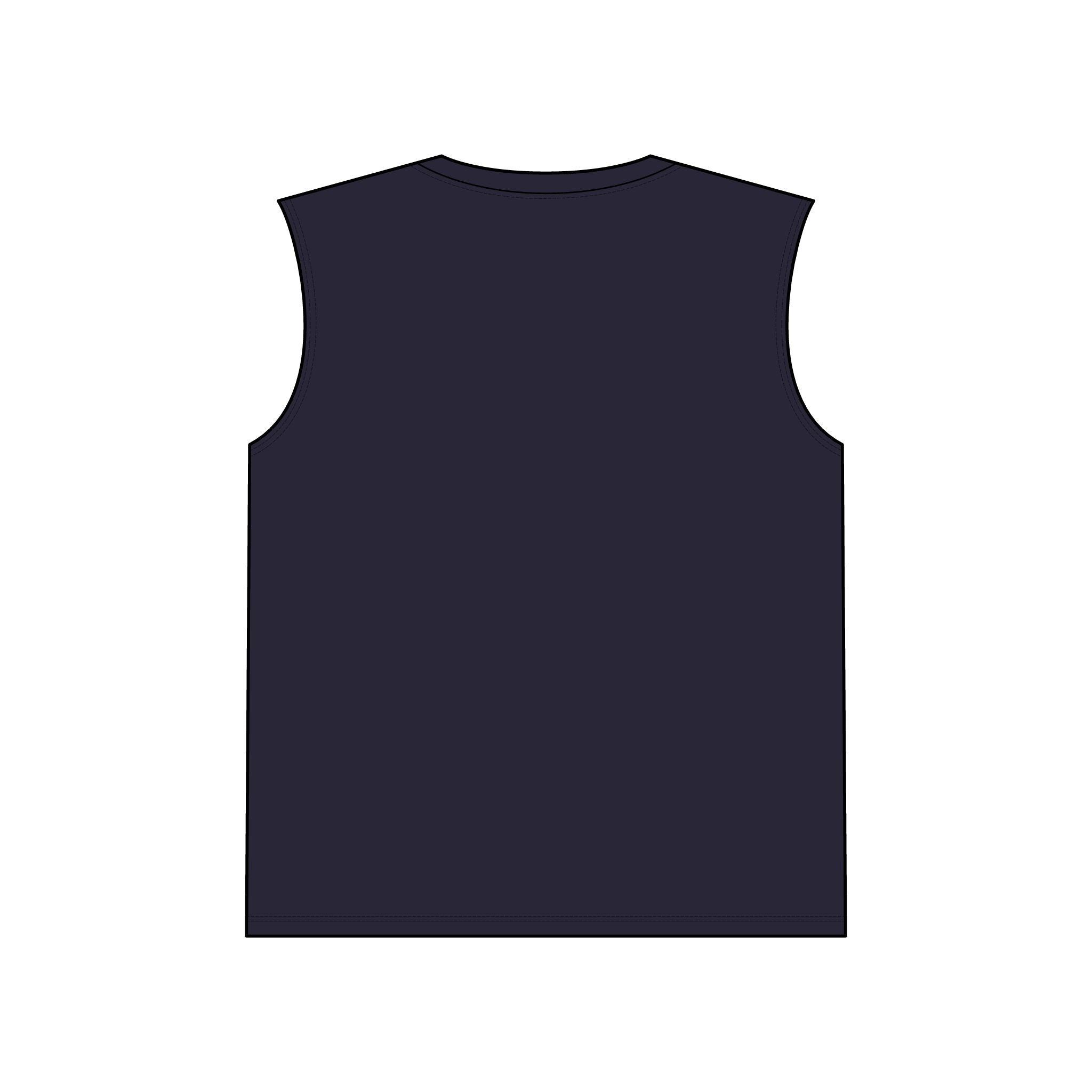 Performance Sleeveless Tee | White Simple Logo