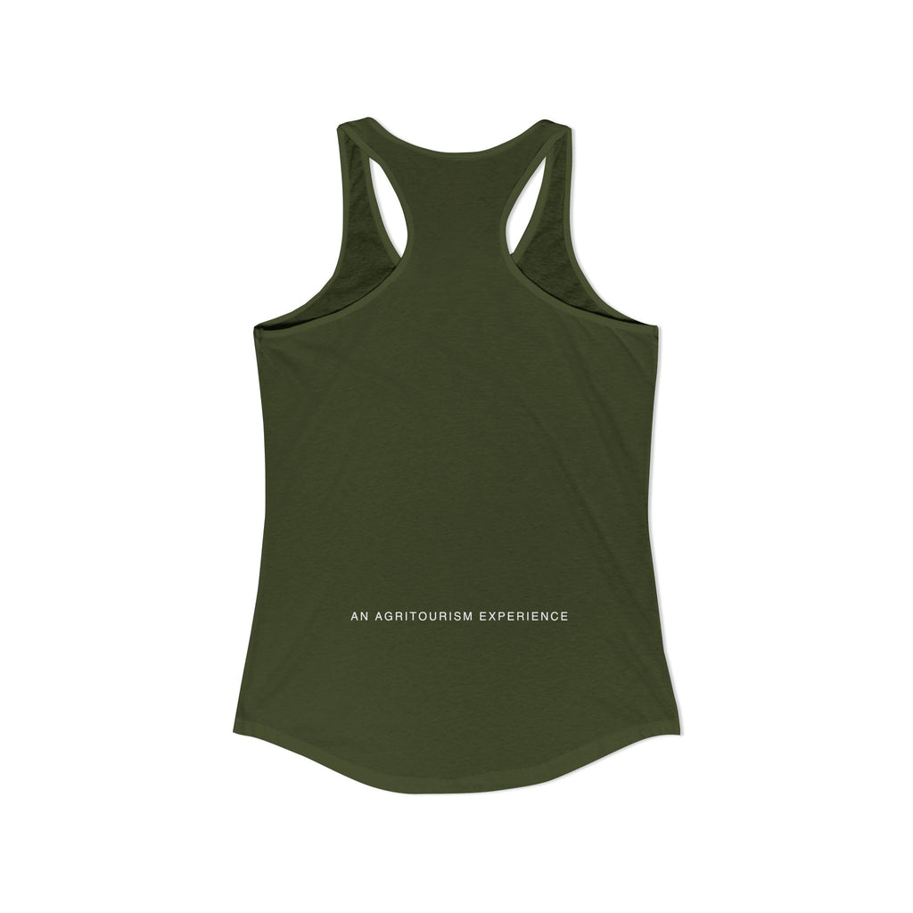 Women's Racerback Tank | White Simple Logo