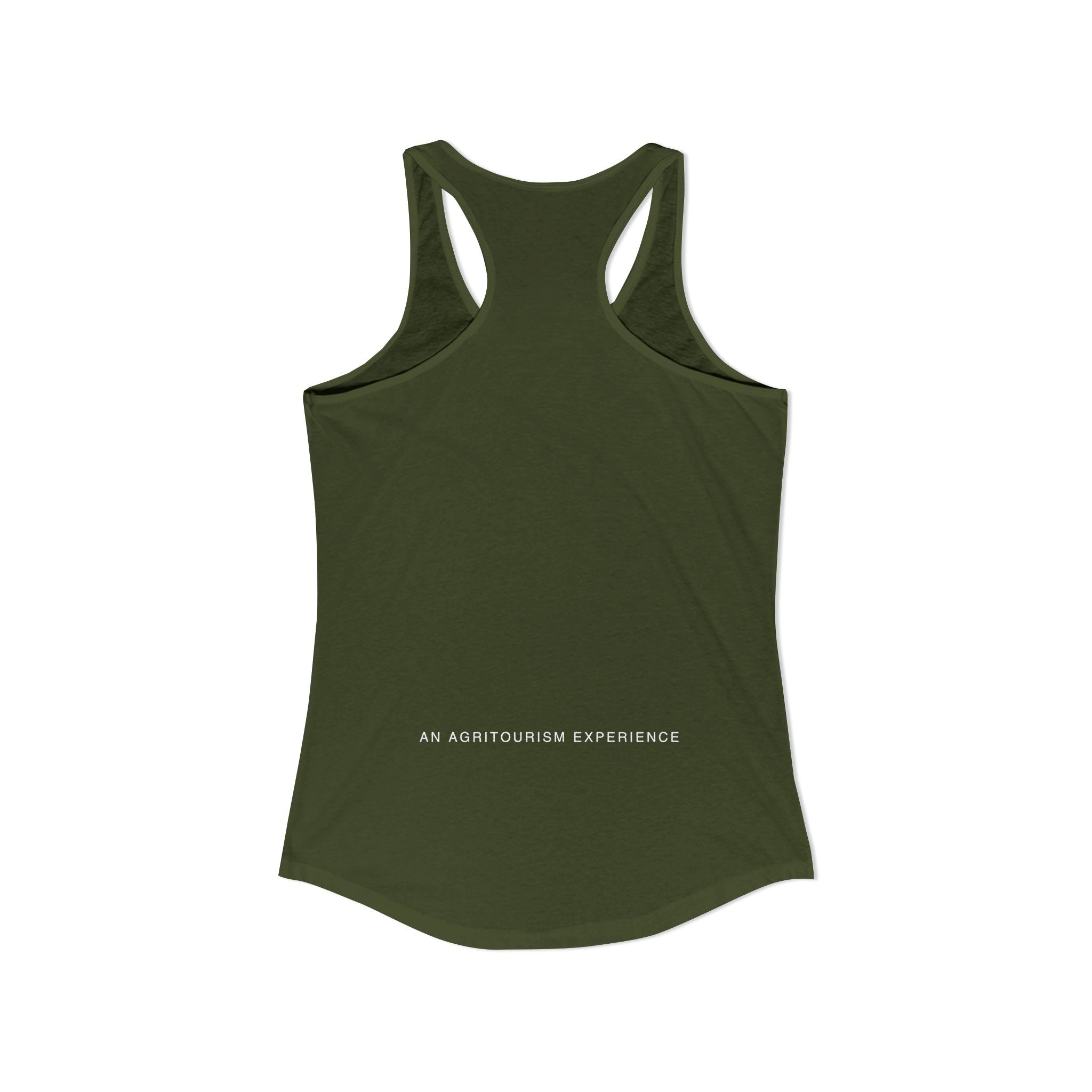 Women's Racerback Tank | White Simple Logo