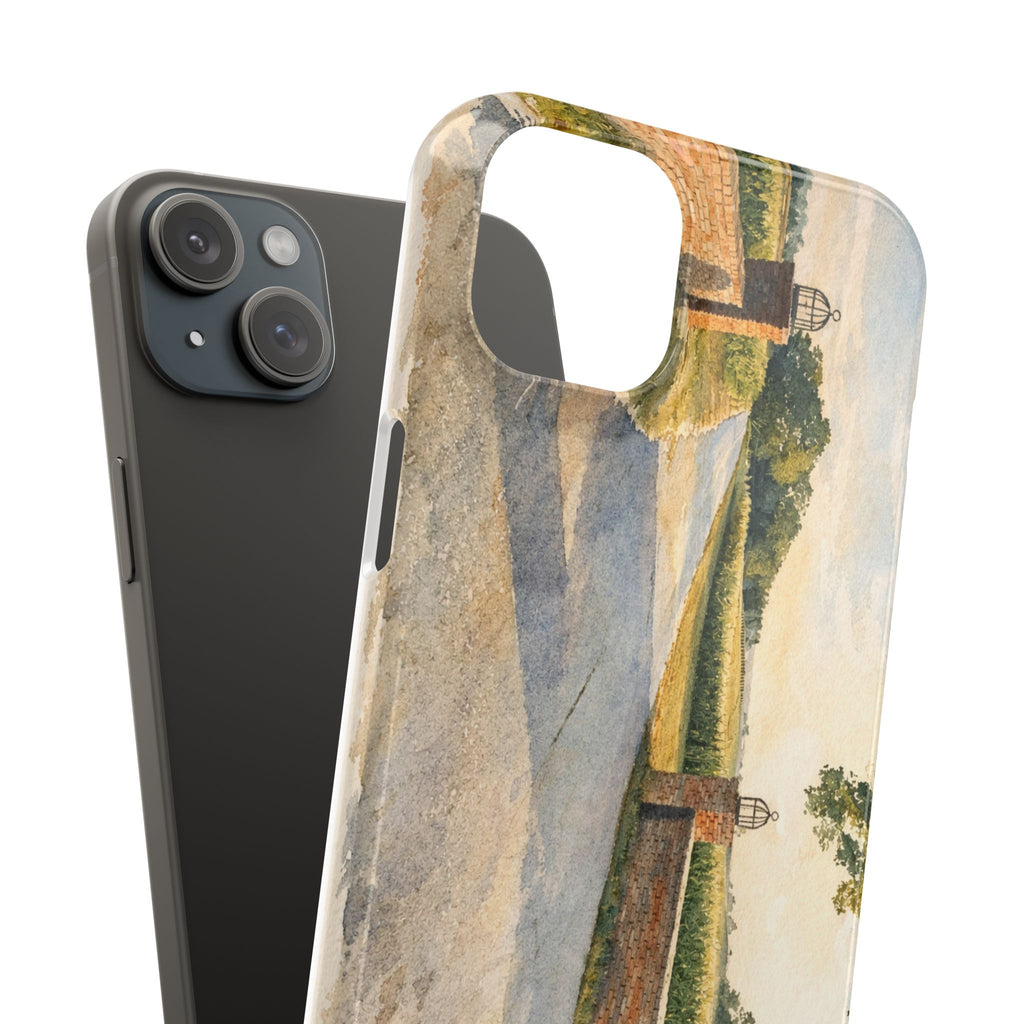 Slim Phone Case — Vintage Farm Landscape Design with 'The Cage Farm' Logo