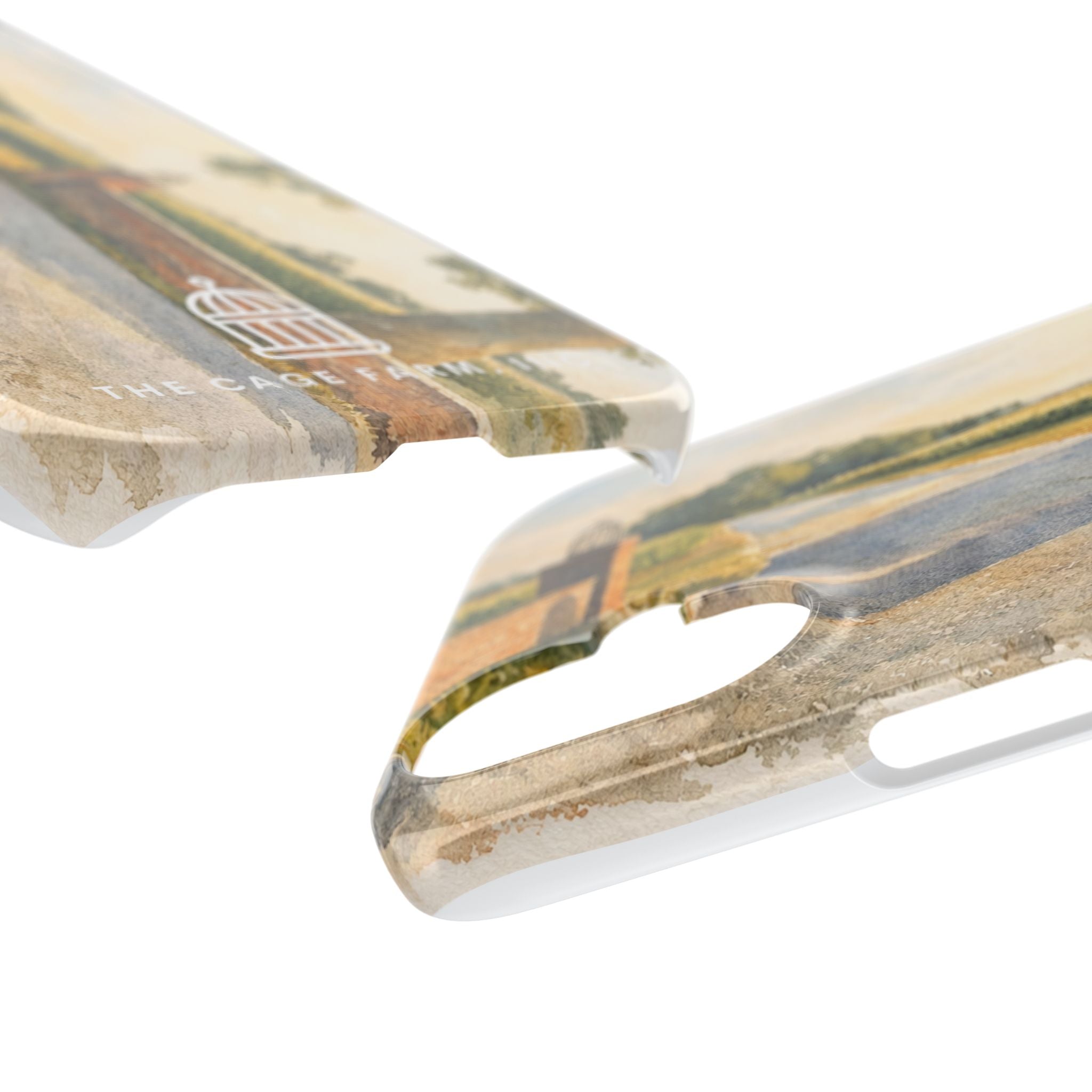 Slim Phone Case — Vintage Farm Landscape Design with 'The Cage Farm' Logo