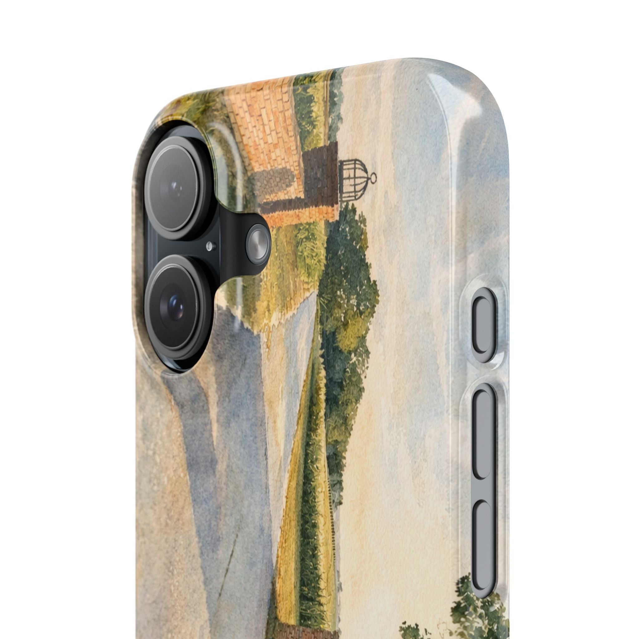 Slim Phone Case — Vintage Farm Landscape Design with 'The Cage Farm' Logo