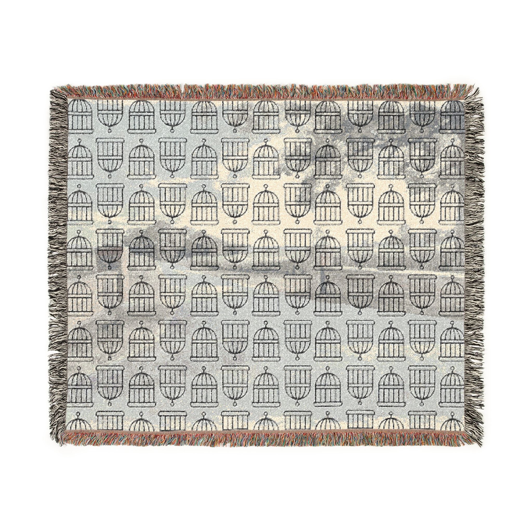 Cage Print Woven Blanket