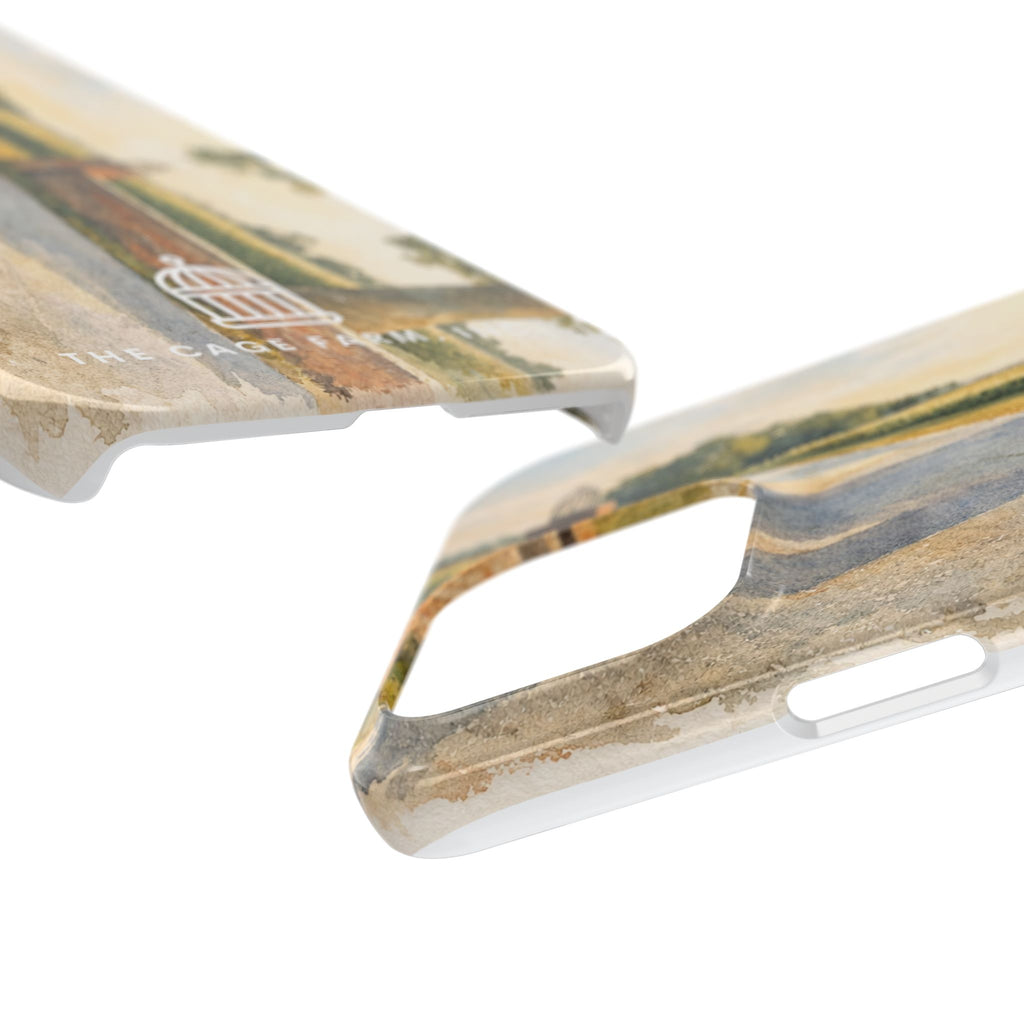 Slim Phone Case — Vintage Farm Landscape Design with 'The Cage Farm' Logo