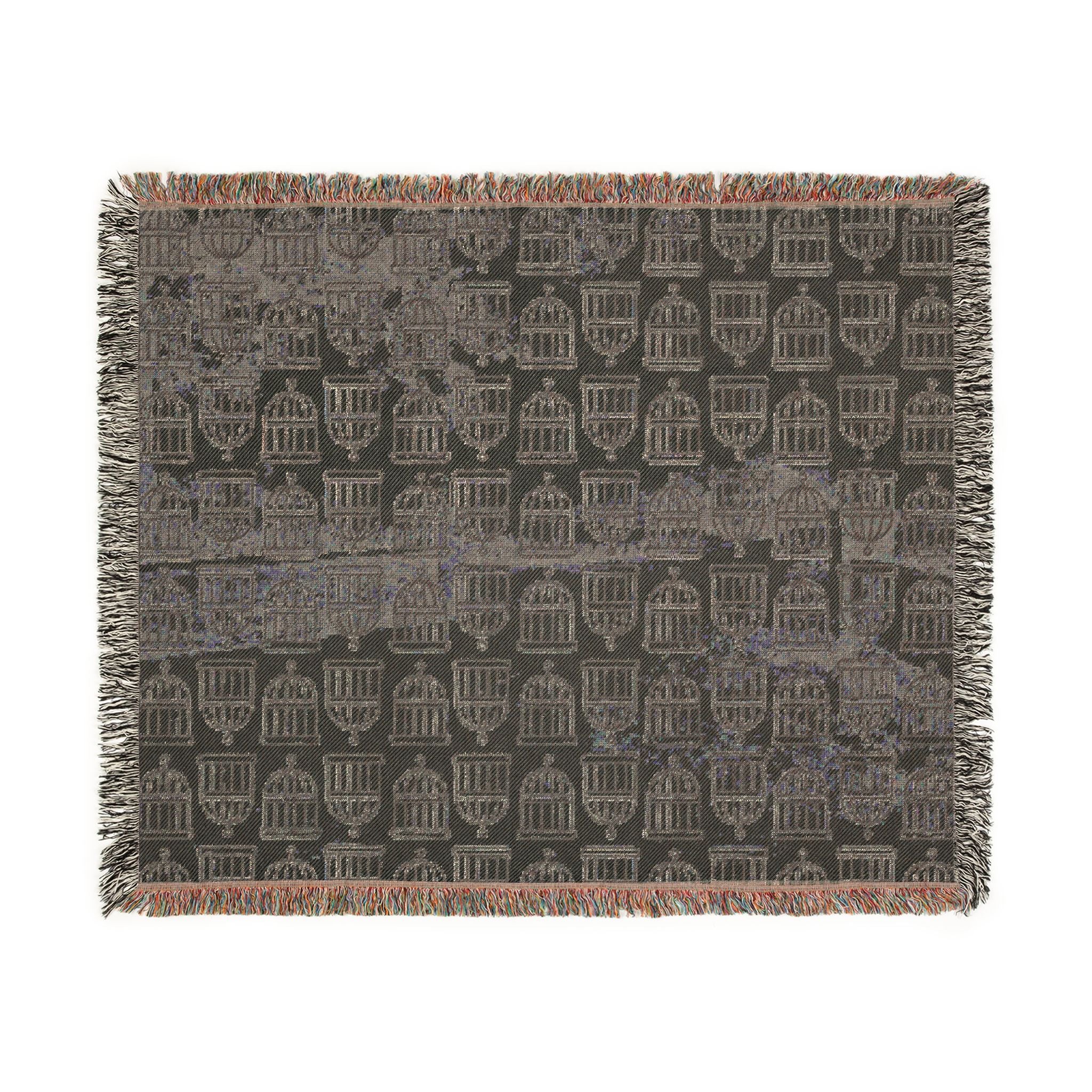 Cage Print Woven Blanket