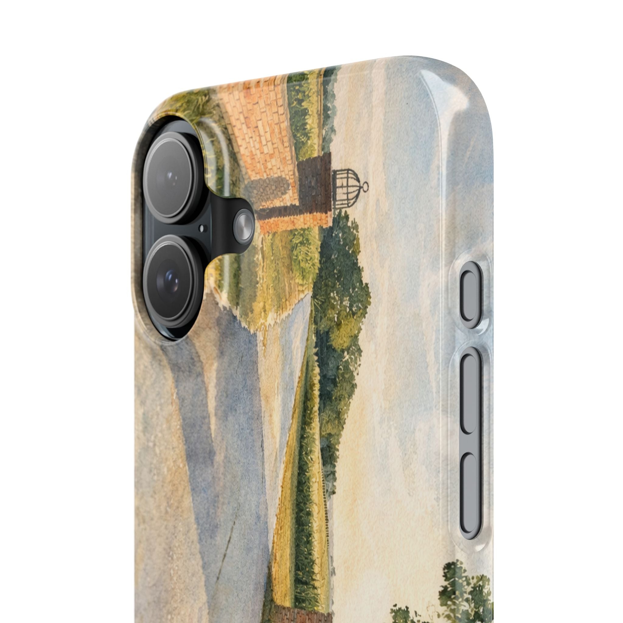 Slim Phone Case — Vintage Farm Landscape Design with 'The Cage Farm' Logo
