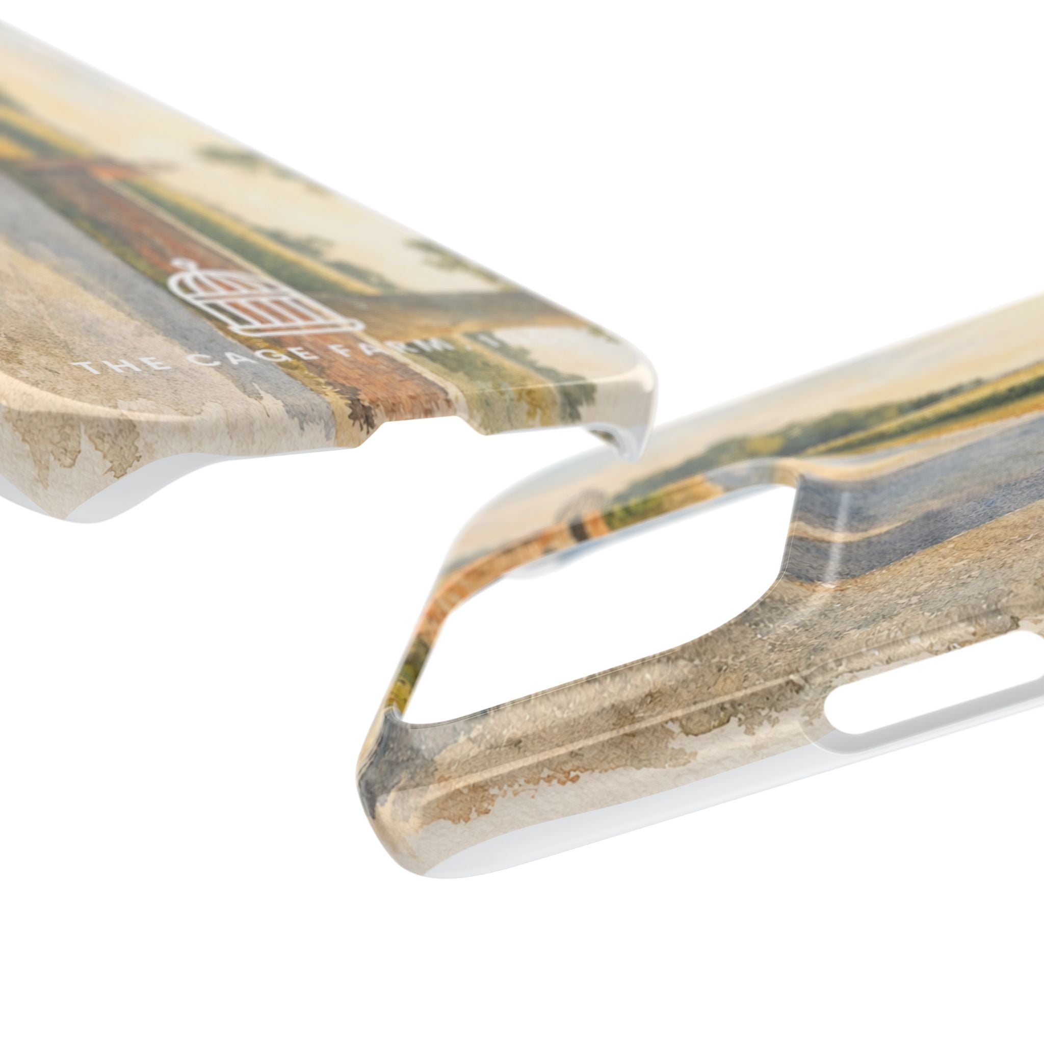 Slim Phone Case — Vintage Farm Landscape Design with 'The Cage Farm' Logo