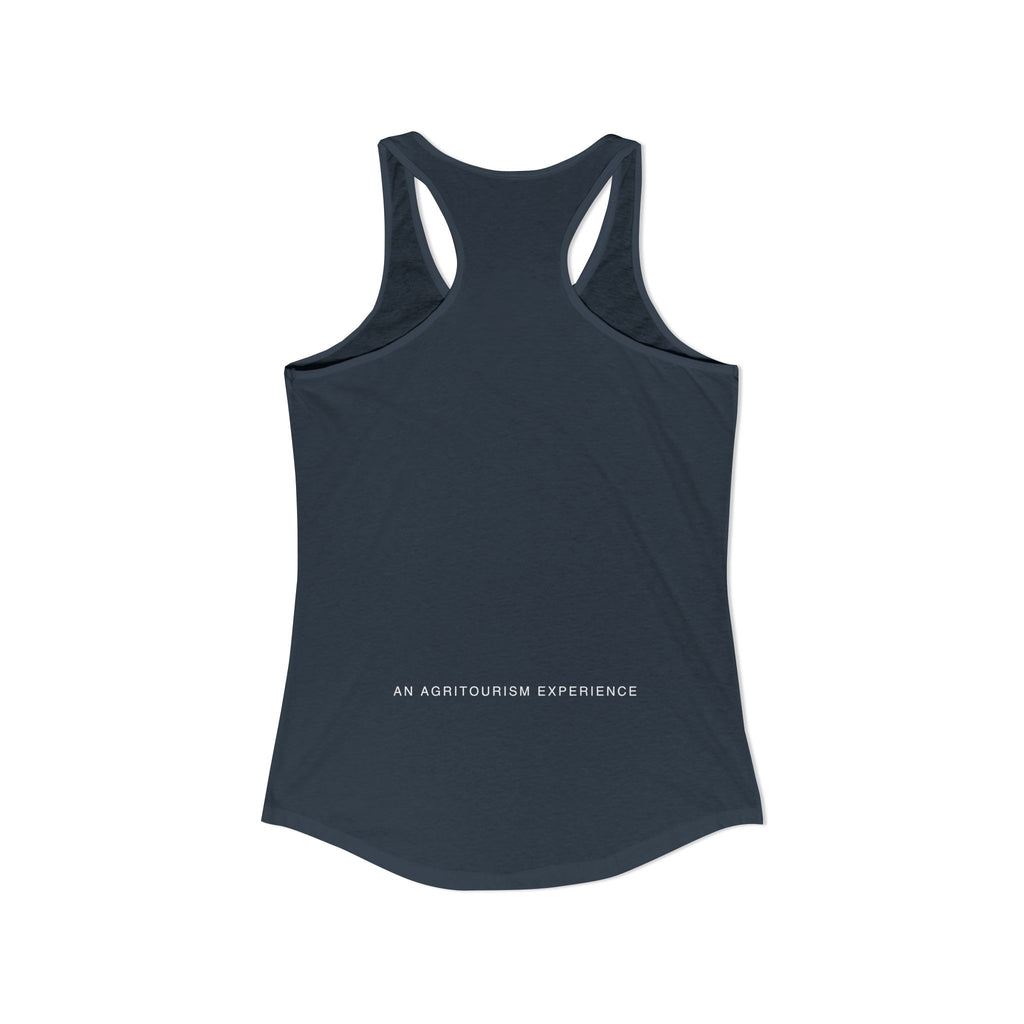 Women's Racerback Tank | White Simple Logo