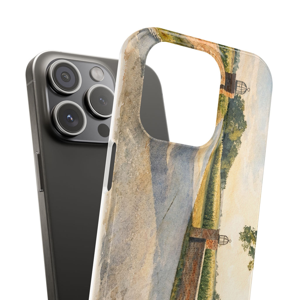 Slim Phone Case — Vintage Farm Landscape Design with 'The Cage Farm' Logo