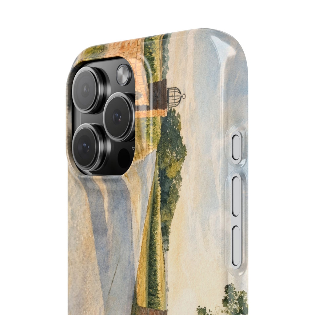 Slim Phone Case — Vintage Farm Landscape Design with 'The Cage Farm' Logo
