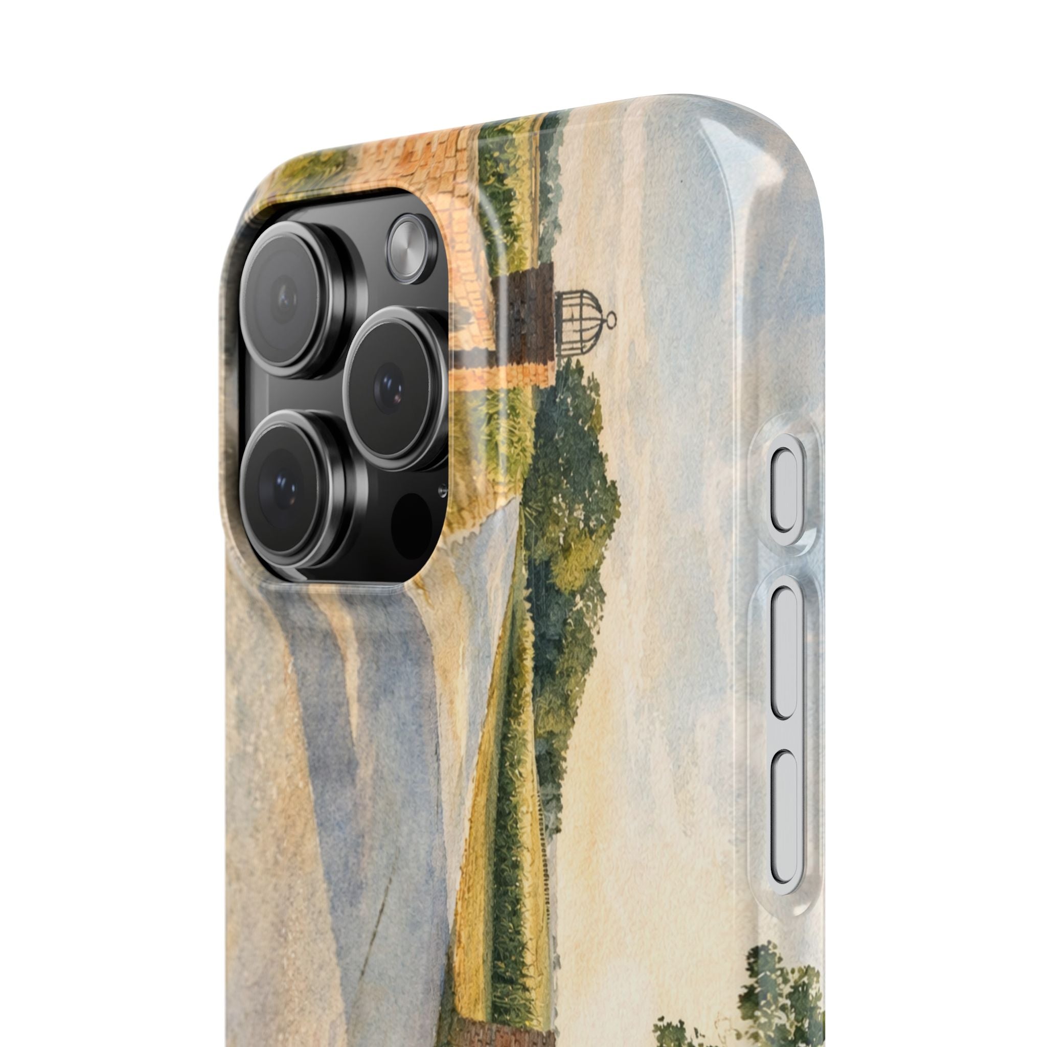 Slim Phone Case — Vintage Farm Landscape Design with 'The Cage Farm' Logo