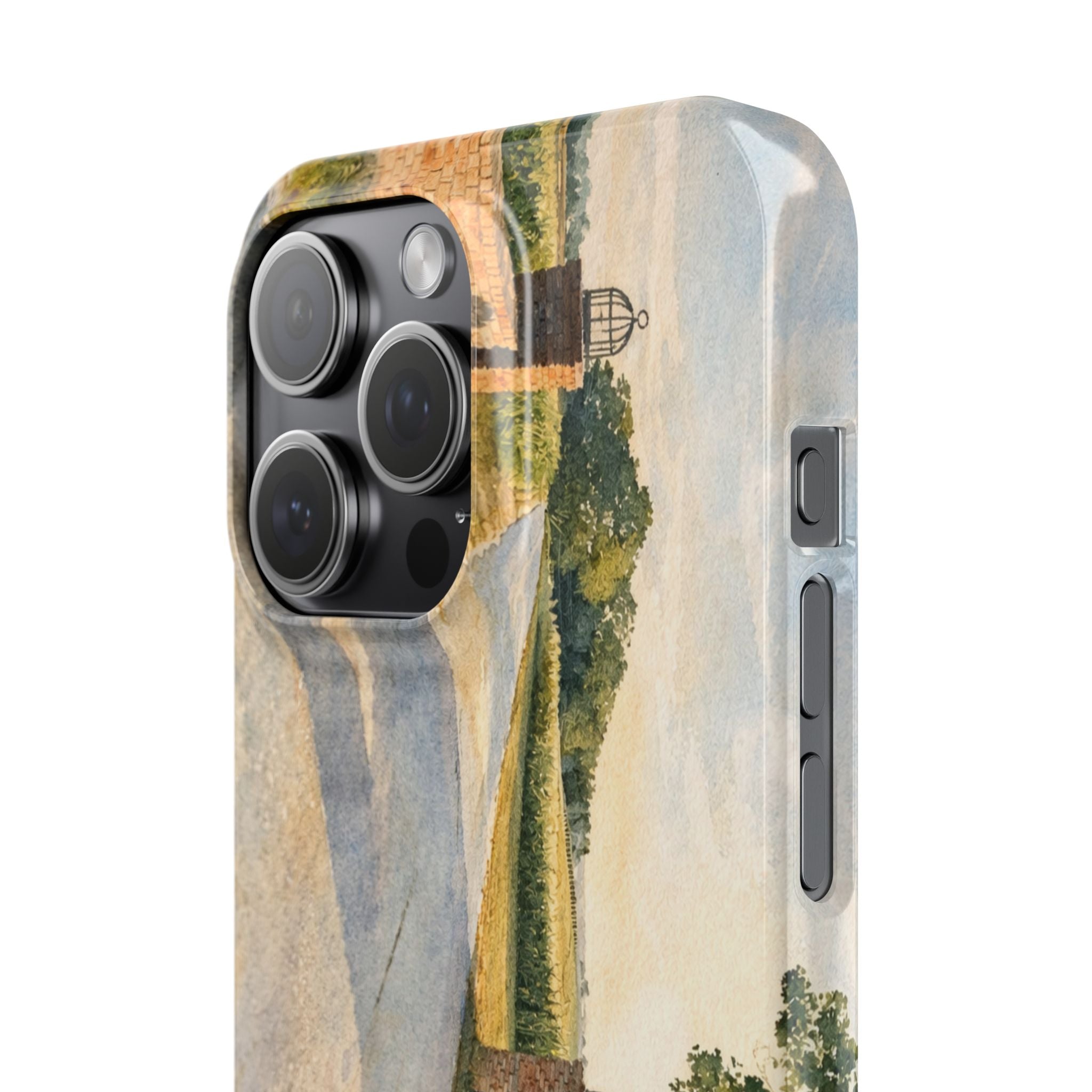 Slim Phone Case — Vintage Farm Landscape Design with 'The Cage Farm' Logo