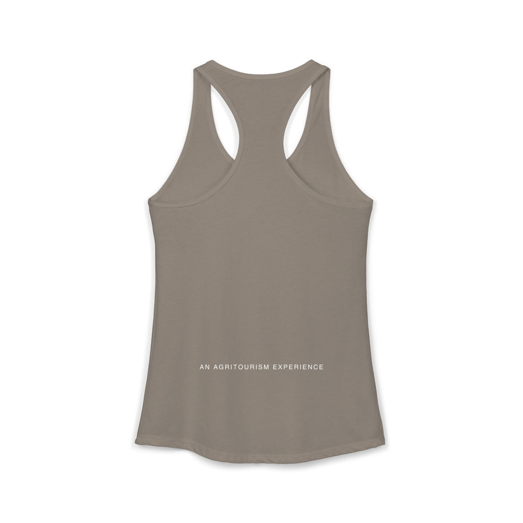 Women's Racerback Tank | White Simple Logo