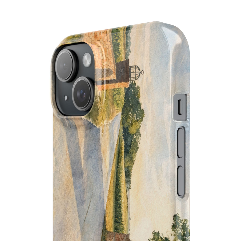 Slim Phone Case — Vintage Farm Landscape Design with 'The Cage Farm' Logo