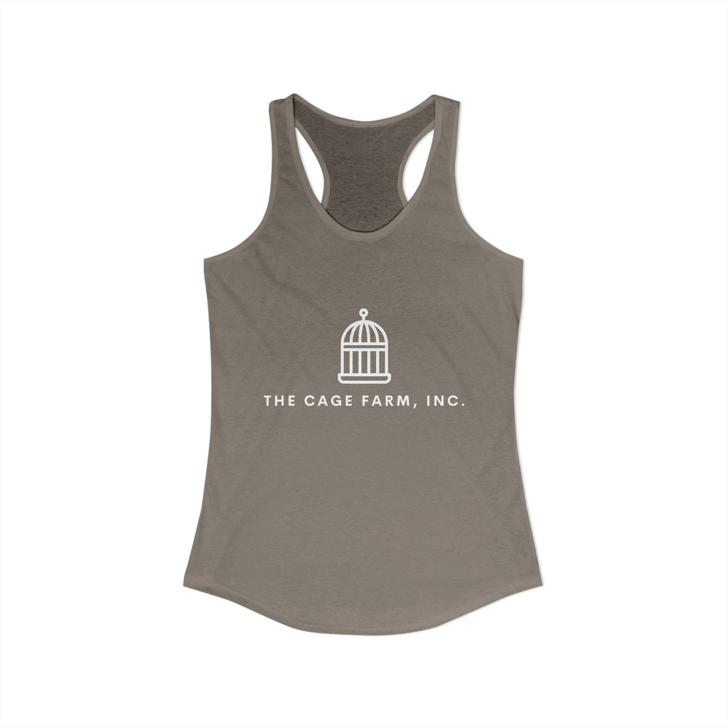 Women's Racerback Tank | White Simple Logo