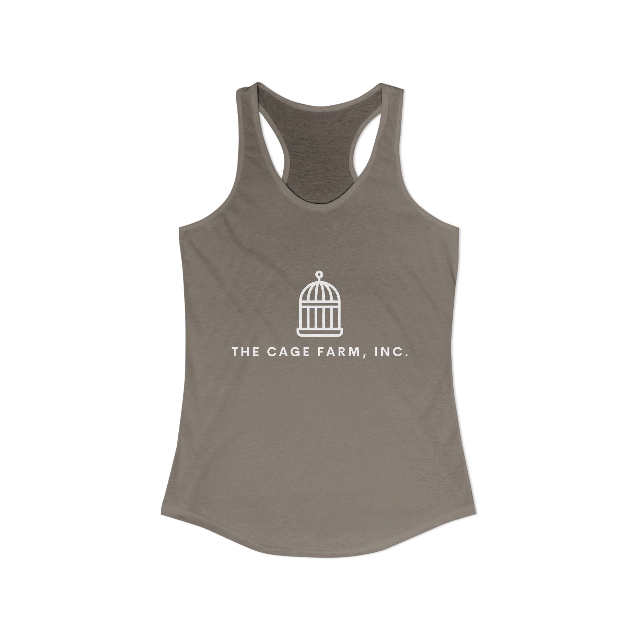 Women's Racerback Tank | White Simple Logo