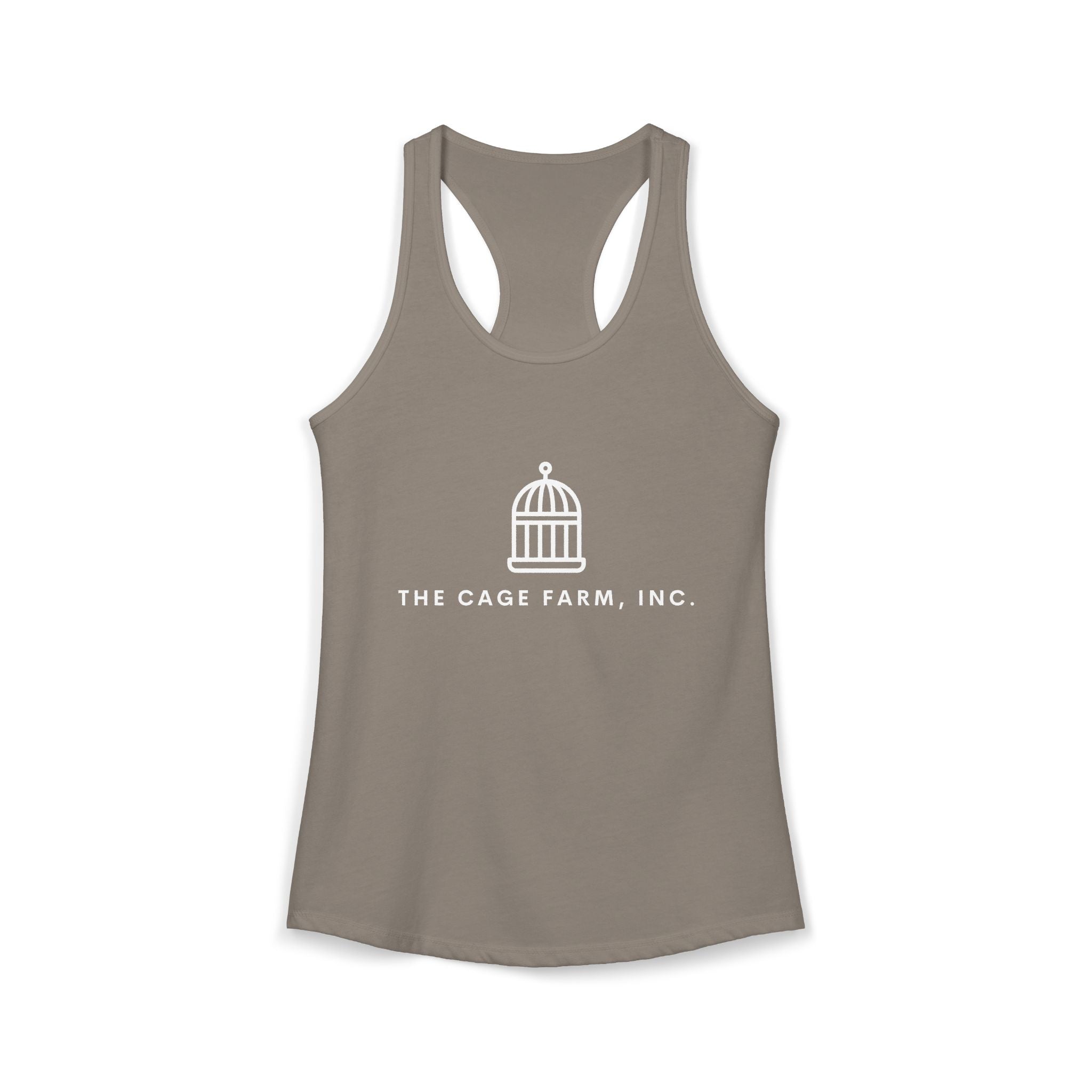 Women's Racerback Tank | White Simple Logo