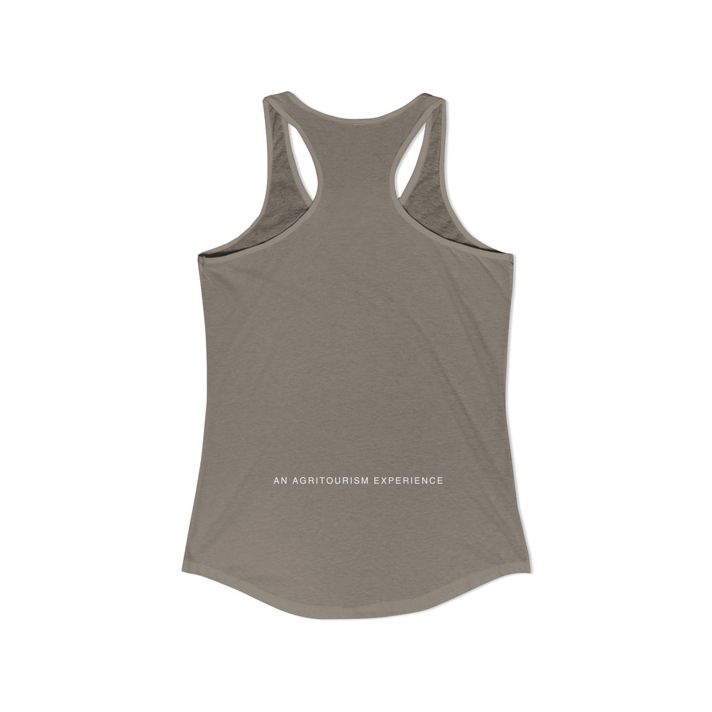 Women's Racerback Tank | White Simple Logo